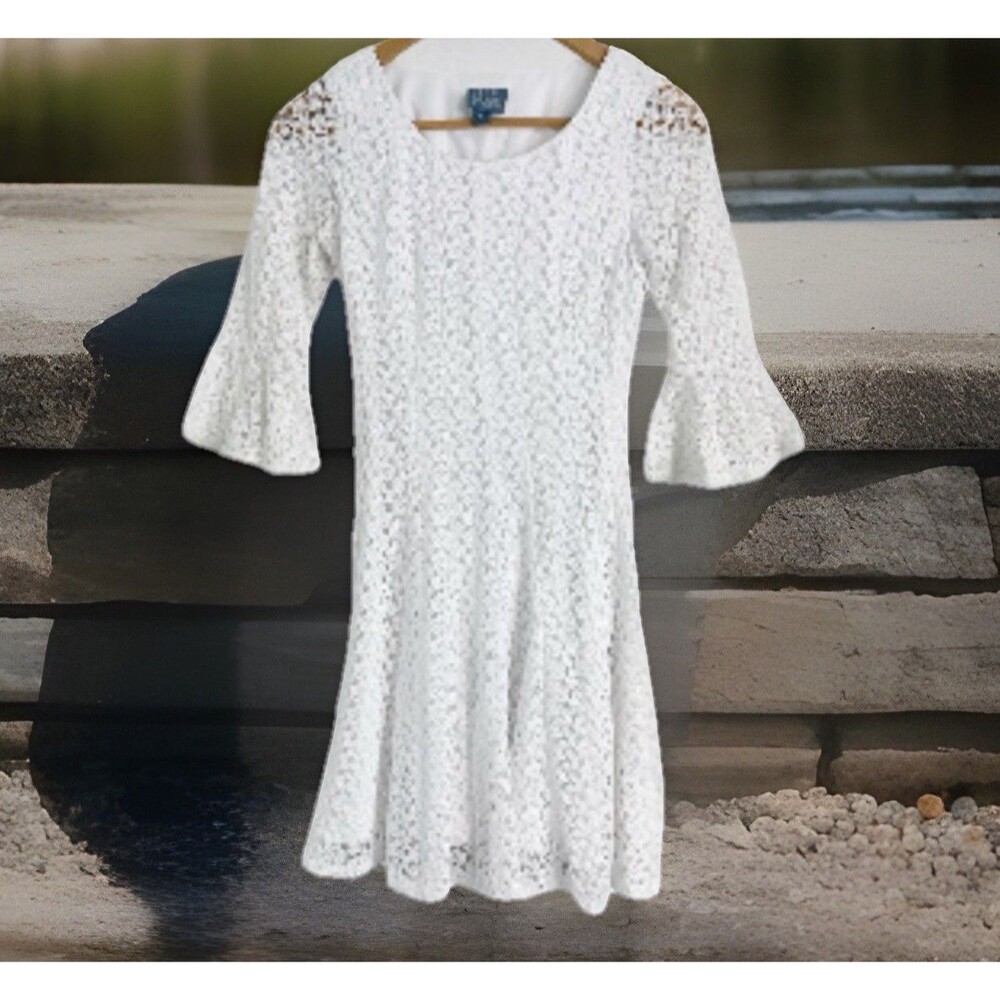 NWT Rabbit Rabbit Rabbit Lace fluffy Midi Dress Women's Sz 6 Boho Fairycore - Picture 2 of 7